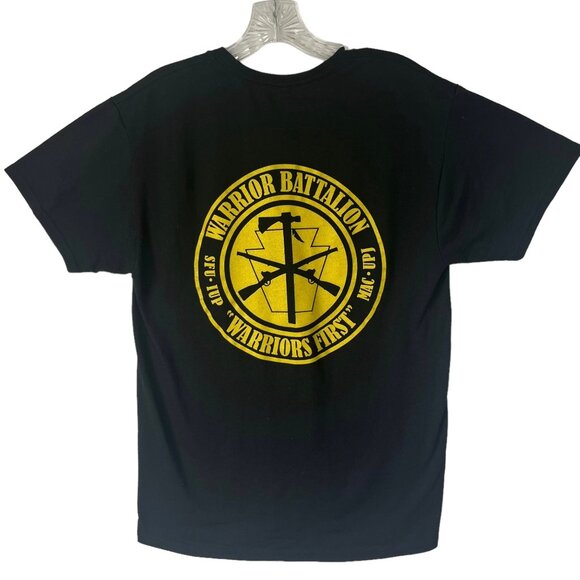 Army ROTC Mens Tshirt Black Warrior Battalion Warriors First Size Medium - Picture 2 of 9